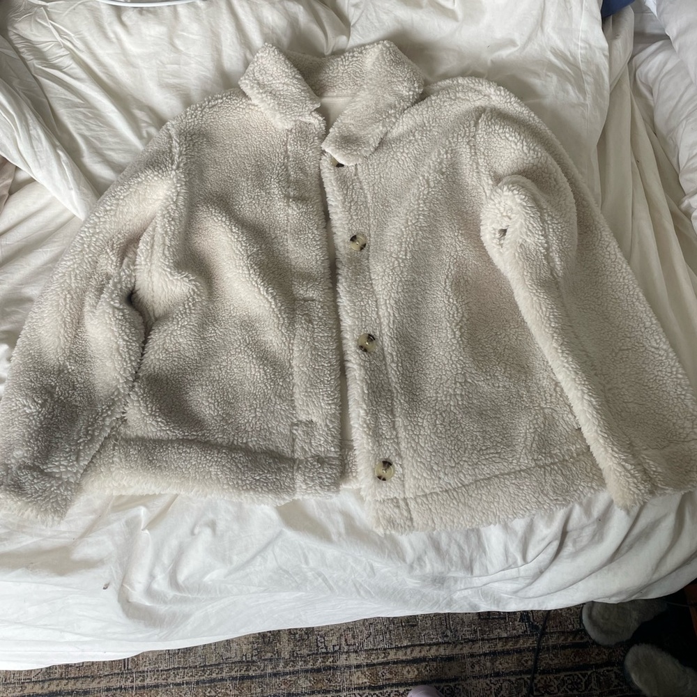 Uniqlo Cream Teddy Jacket